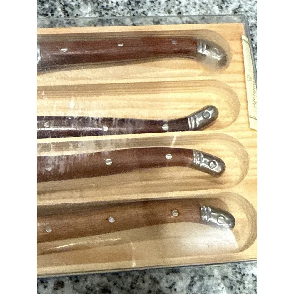 Sabatier French Set of 4 La Guiole Spreader Knives Rosewood Handle NWT